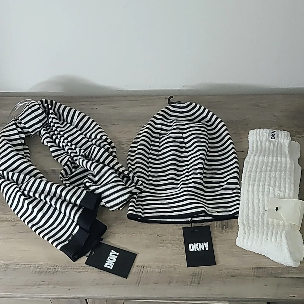 DKNY Hat, Scarf, and Cozy Socks
